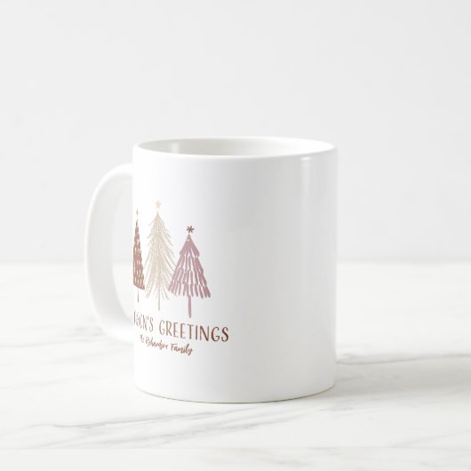 Mug Vœux de Noël Arbre de Noël Fête (Devant gauche)