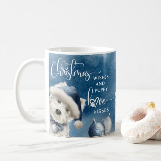 Mug voeux de Noël, cadeau de Noël Amoureux des chiens, (Avec donut)