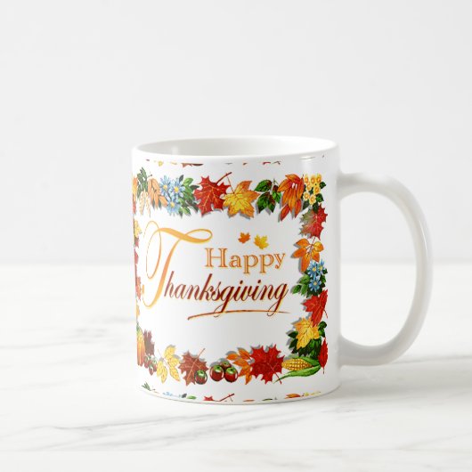 Mug Vœux élégants de Thanksgiving (Droite)