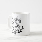 Mug Voeux & Joie | Typographie Black & Gold tendance (Devant gauche)