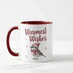 Mug Vœux les plus chaleureux – Oiseau d'hiver cosy