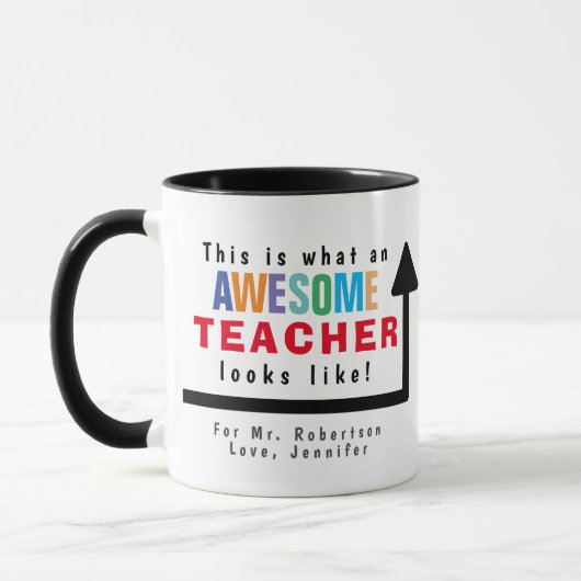 Mug Voici à quoi ressemble un enseignant génial (Gauche)