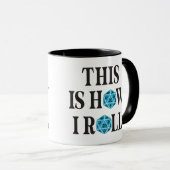 Mug Voici comment je roule 20 côté Dice chemise (Devant droit)