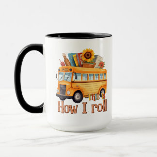 Mug Voici comment je roule - Conducteur de bus scolair