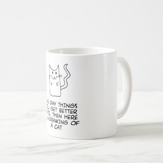 Mug Voici le dessin d'un chat (Devant droit)