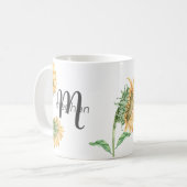Mug Voici le Jour de la Bible Verse tournesol monogram (Devant gauche)