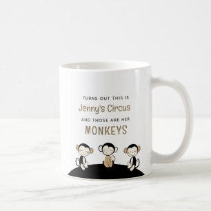Mug Voici [Nom] Cirque Ce Sont Mes Singes