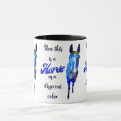 Mug Voici un cheval d'une couleur différente en bleu (Centre)