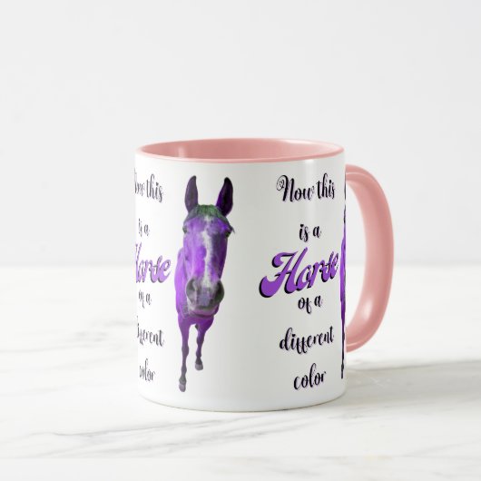 Mug Voici Un Cheval D'Une Couleur Différente, Violet (Devant droit)