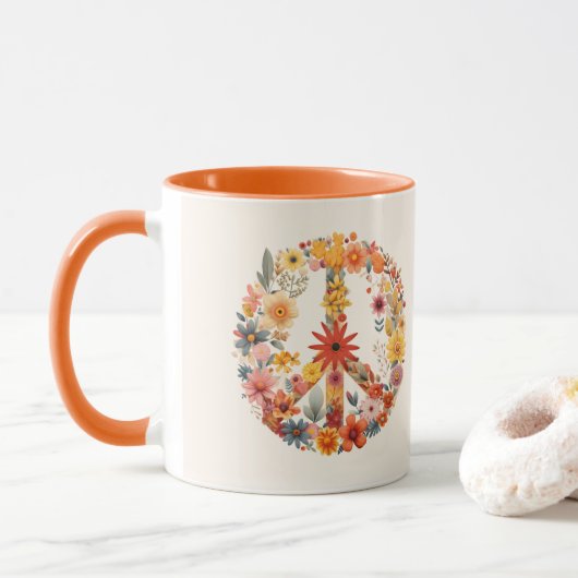 Mug Voie de Paix fleur sauvage (Avec donut)