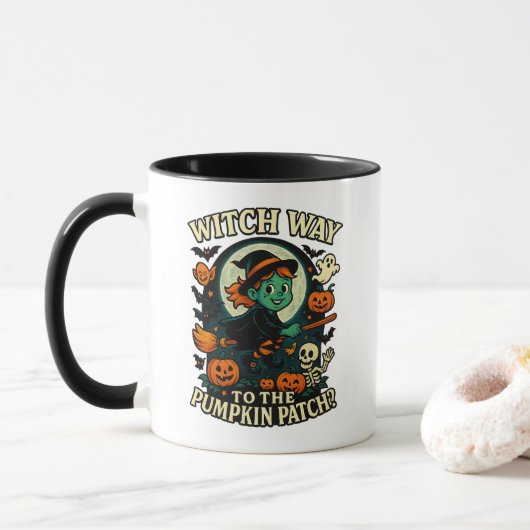 Mug Voie de sorcière vers le Patch Citrouille ? Hallow (Avec donut)