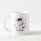 Mug Voile Aquarius Zodiac Mug, mignonne fille et océan (Gauche)