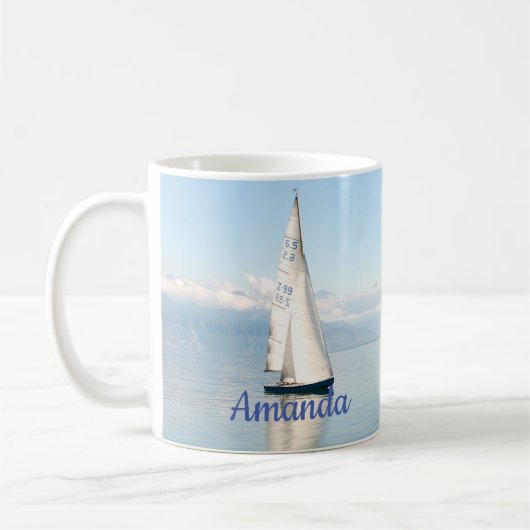 Mug Voile sur une baie de mer calme comme miroir (Gauche)