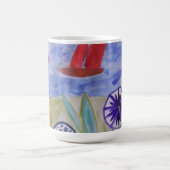 Mug Voiles et fleurs rouges (Centre)