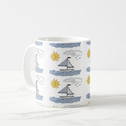 Mug Voilier 3D (Devant gauche)