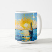 Mug Voilier au coucher du soleil (Devant droit)