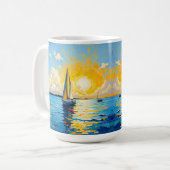 Mug Voilier au coucher du soleil (Devant gauche)