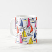 Mug Voilier Coloré Voilier Été Motif nautique (Devant gauche)
