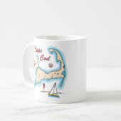 Mug Voilier Shell de homard d'illustration de carte de (Devant gauche)