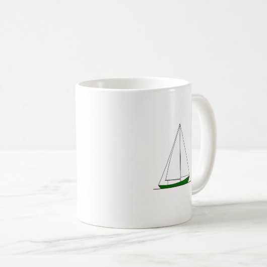 Mug Voilier vert de sloop (Devant droit)