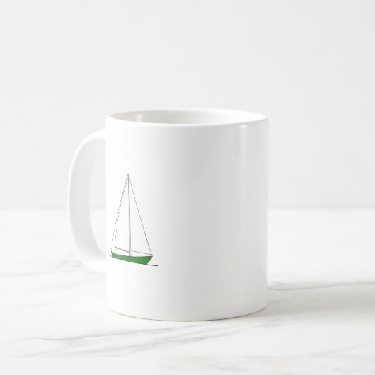 Mug Voilier vert de sloop (Devant gauche)