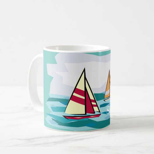 Mug Voiliers Design (Devant gauche)