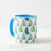 Mug Voiliers sur le motif de l'eau (Devant gauche)