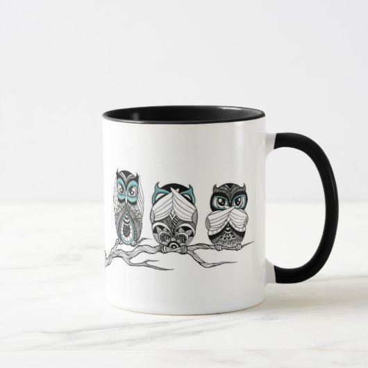 Mug Voir Parler Pas De Chouettes Maléfiques (Droite)