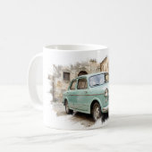 Mug Voiture Ancienne dans un Cadre Rustique (Devant gauche)