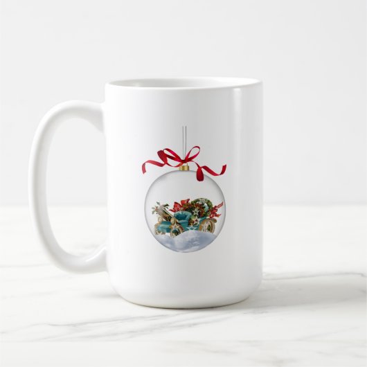 Mug Voiture ancienne dans un Noël Clair Boule (Gauche)