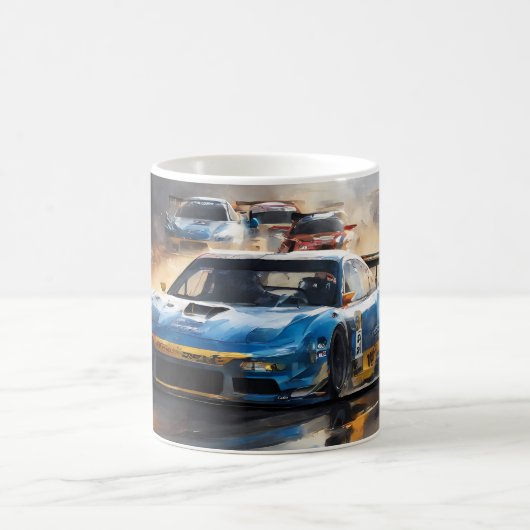 Mug Voiture Blue Race avec le Soleil Rising (Centre)