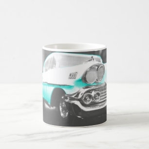 Mug Voiture classique bleu vif à chevy impala 1958