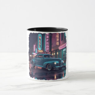 Mug Voiture Classique des Années 1940 sous Lumières Né