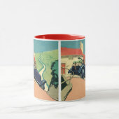 Mug Voiture convertible vintage voyage dans le pays (Centre)