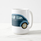 Mug voiture cool bleu rétro avec des menottes (Devant droit)