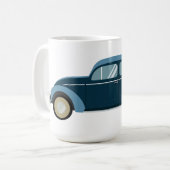 Mug voiture cool bleu rétro avec des menottes (Devant gauche)