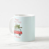 Mug voiture d'aquarelle de noël la plus joyeuse (Devant gauche)
