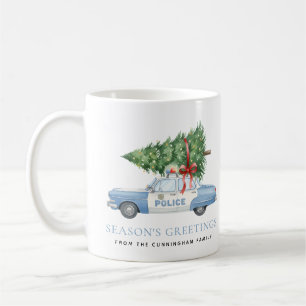Mug Voiture d'arbre de Noël d'agent de police moderne