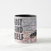 Mug Voiture de métro sur la carte routière (Centre)