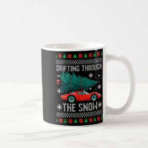 Mug Voiture de Noël dérivant dans la neige Hommes Xmas