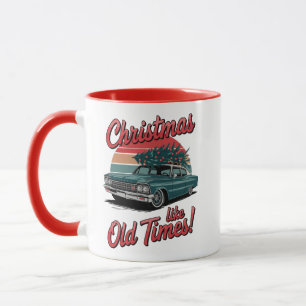 Mug Voiture de Noël Rétro – Fêtes d'Antan