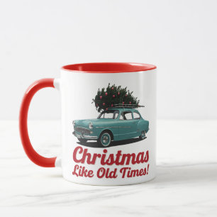 Mug Voiture de Noël Vintage – Fêtes d'Antan