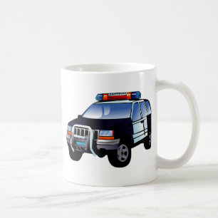 Mug Voiture de police de bande dessinée