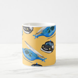 Mug Voiture de police et hélicoptère