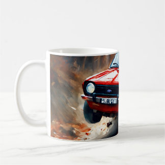 Mug Voiture de rallye Red Fiesta : Course à travers la