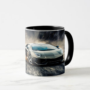 Mug Voiture de sport noire élégante à dérive