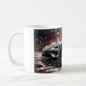 Mug Voiture de sport rapide argentée en dérive (Gauche)