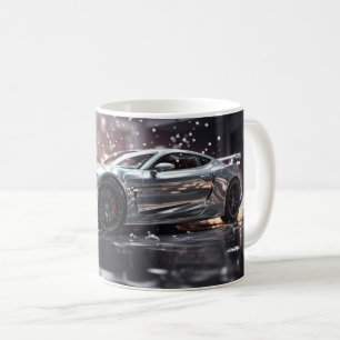 Mug Voiture de sport rapide Silver qui dérive