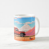 Mug Voiture en pixel art dans le désert (Devant droit)