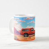 Mug Voiture en pixel art dans le désert (Devant gauche)